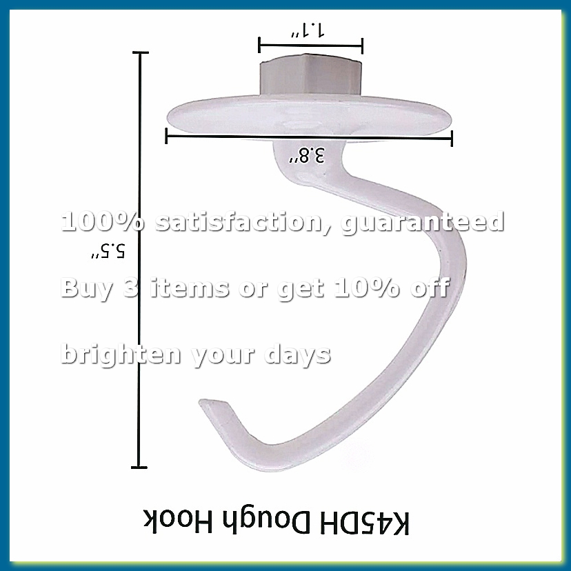 Kitchenaid Mixer Hand Mixer - K45DH生地フック、K45Bコーティングフラットビーター、K45WWワイヤーホイップ、キッチンエイド用スタンドミキサー（4.5クォート、5クォートボウル対応）