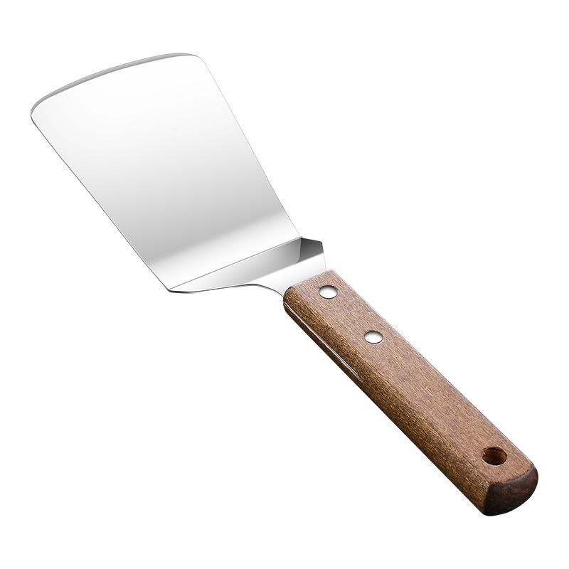 Okonomiyaki Spatula - ケーキピザベーキングスパチュラ、ベーキングツール、ステンレス製ケーキスパチュラ、木製ハンドル付き、チーズスパチュラ、ピザスパチュラ