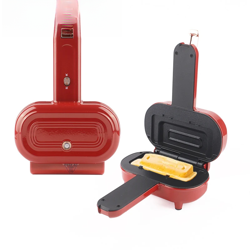 Hot Dog Press - 両面シールプレスサンドイッチマシン ミニタコス ブリトーベーキングパン グリル朝食メーカー パン ホットドッグトースター