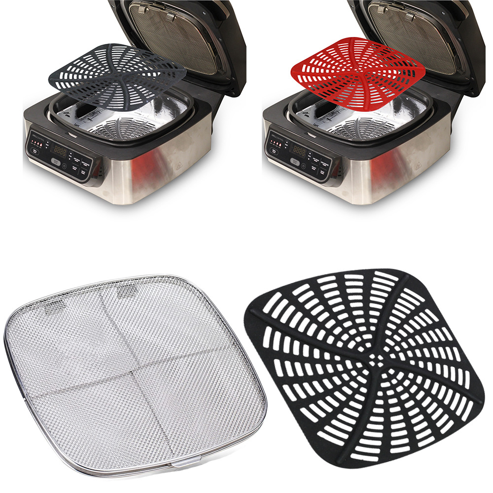 Ninja Air Fryer Af101 - ステンレス鋼スプラッタシールド AG301 再利用可能な 5-in-1 屋内グリルアクセサリーステンレス鋼スプラッタスクリーン忍者