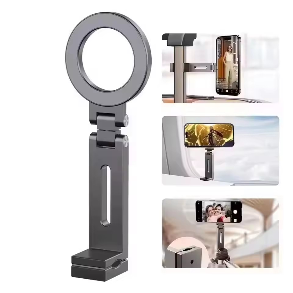Taco Stand Holder - ユニバーサル磁気式スマホホルダー 旅行必需品 フレキシブル回転 ハンズフリー 飛行機用スマホマウント シート調整可能