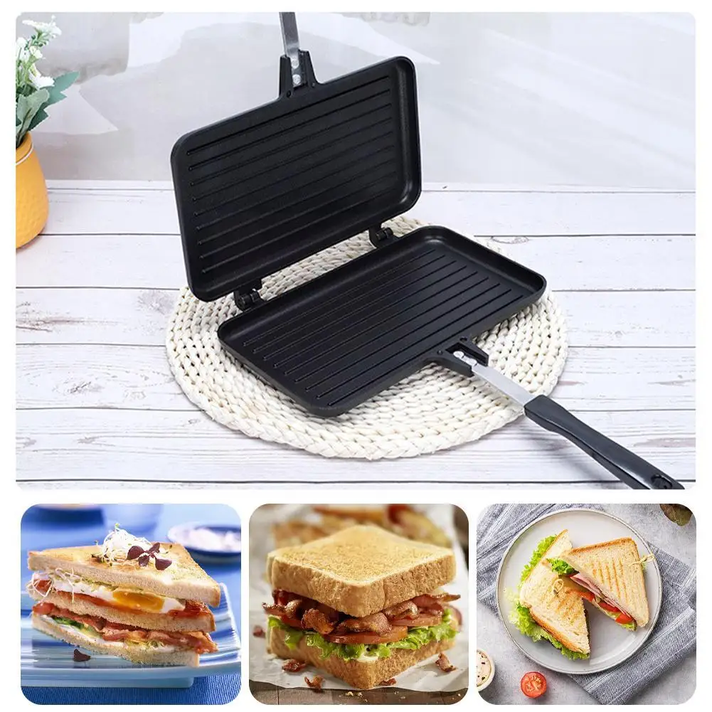 Cast Iron Corn - 両面フライパンノンスティックサンドイッチメーカーワッフルパンケーキスナックグリドルパンパンバーベキュープレートキッチン調理ツール