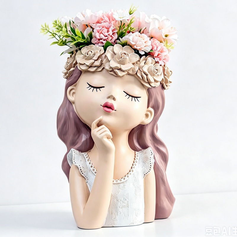 Potsticker Mold - 瞑想的な花の妖精の花瓶大型シリコンモールドDIY樹脂石膏デスクトップポット植物型ホームデコレーションツール