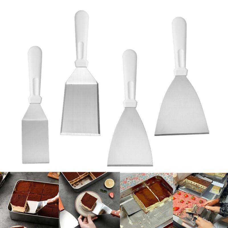 Okonomiyaki Spatula - ステンレス鋼ケーキスパチュラプラスチックハンドル付きチーズシャベルピザシャベルスパチュラケーキピザベーキングスパチュラベーキングツール