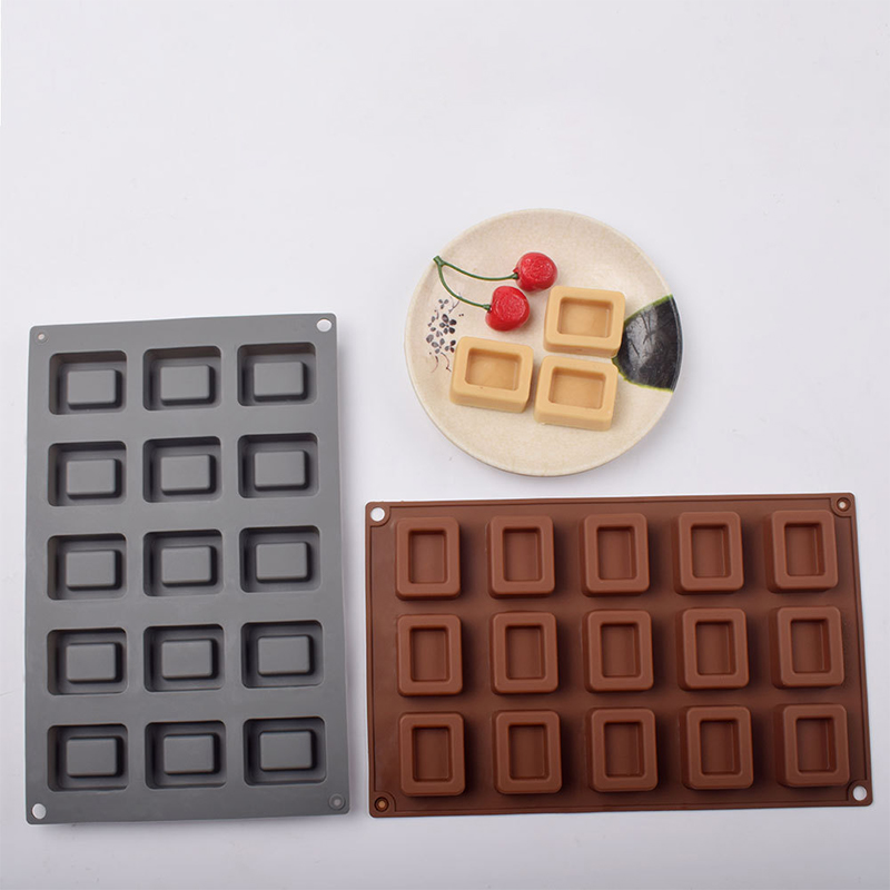 Donut Mold Silicone - 正方形ドーナツ型シリコンケーキ型、ゼリー、プリン、チョコレート型、マフィンカップケーキ、ビスケット焼き型