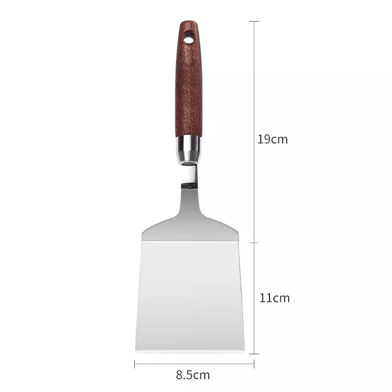 木製ハンドル付きステンレススチール製スパチュラ、ノンスティッ - Okonomiyaki Spatula のレビューと価格