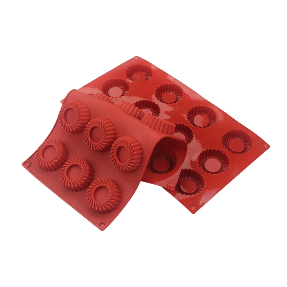 12穴円形渦巻き型シリコンケーキ型 DIY ムースデザートベ - Donut Mold Silicone のレビューと価格