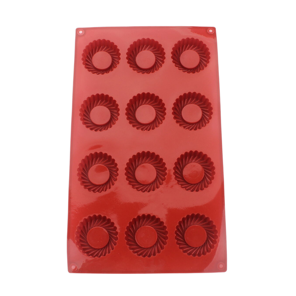 12穴円形渦巻き型シリコンケーキ型 DIY ムースデザートベ - Donut Mold Silicone のレビューと価格