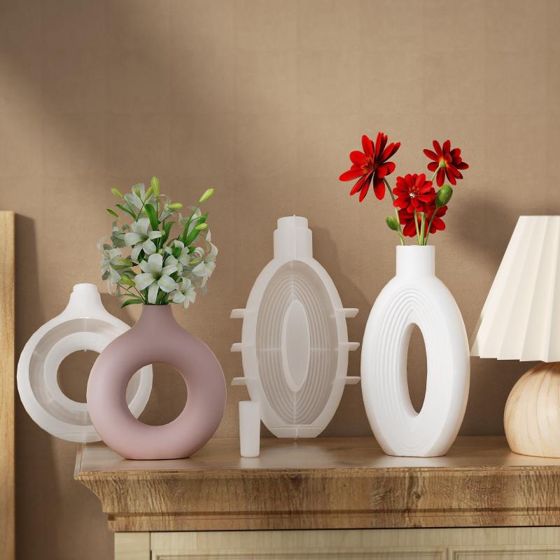 北欧風ドーナツ型花瓶シリコンモールド、フラワーポット型、ミニ - Donut Mold Silicone のレビューと価格