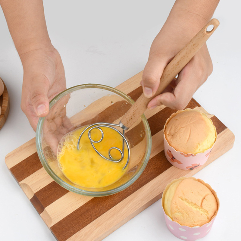 10インチのステンレス製生地泡立て器、木製ハンドル付き、ベー - Danish Pancake Pan のレビューと価格