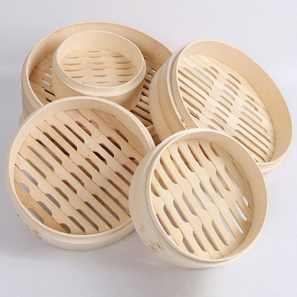 中国蒸し器 竹蒸し器 蓋付き 肉まん蒸し器 野菜蒸し器 点心 - Bao Steamer Bamboo のレビューと価格