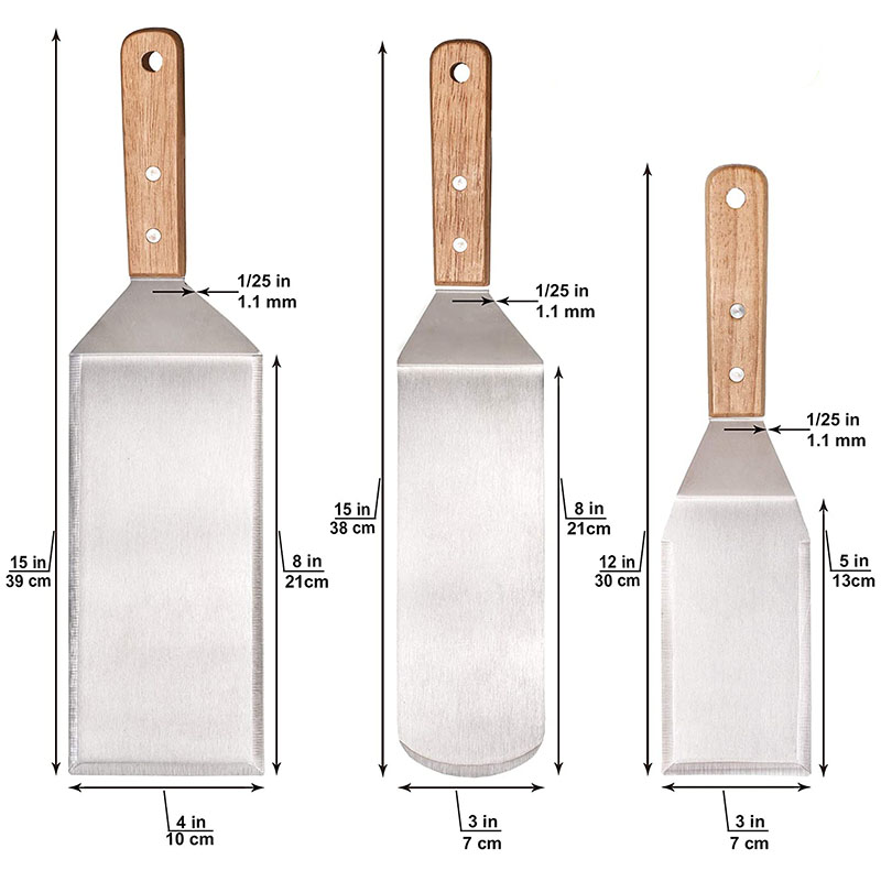 プロのステンレス鋼のピザセット,特大,パンケーキ,ハンバーガ - Okonomiyaki Spatula のレビューと価格