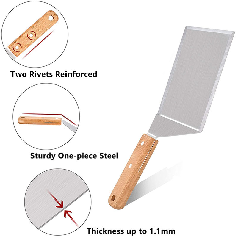 プロのステンレス鋼のピザセット,特大,パンケーキ,ハンバーガ - Okonomiyaki Spatula のレビューと価格