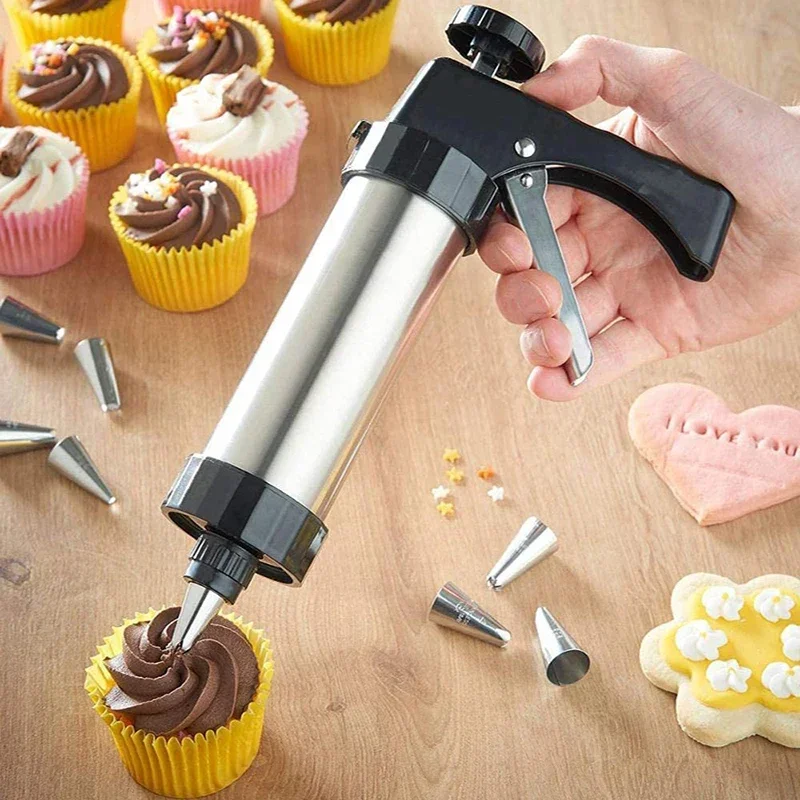 クッキープレスガンキットステンレス鋼ケーキクリームデコレーシ - Churros Maker Gun のレビューと価格