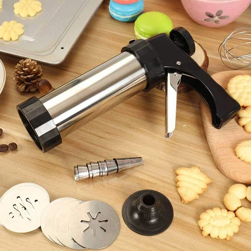 クッキープレスガンキットステンレス鋼ケーキクリームデコレーシ - Churros Maker Gun のレビューと価格