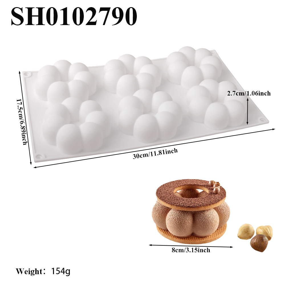1または6個の花びら型ドーナツデザインムースケーキ型フレンチ - Donut Mold Silicone のレビューと価格