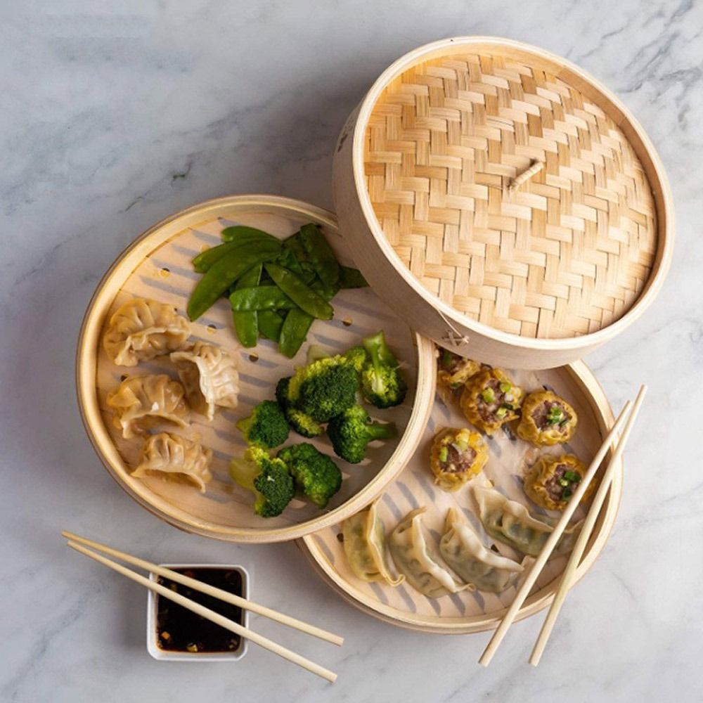 中華蒸し器 竹製蒸し器 蓋付き 点心蒸し器 蒸し籠 バオバン - Bao Steamer Bamboo のレビューと価格