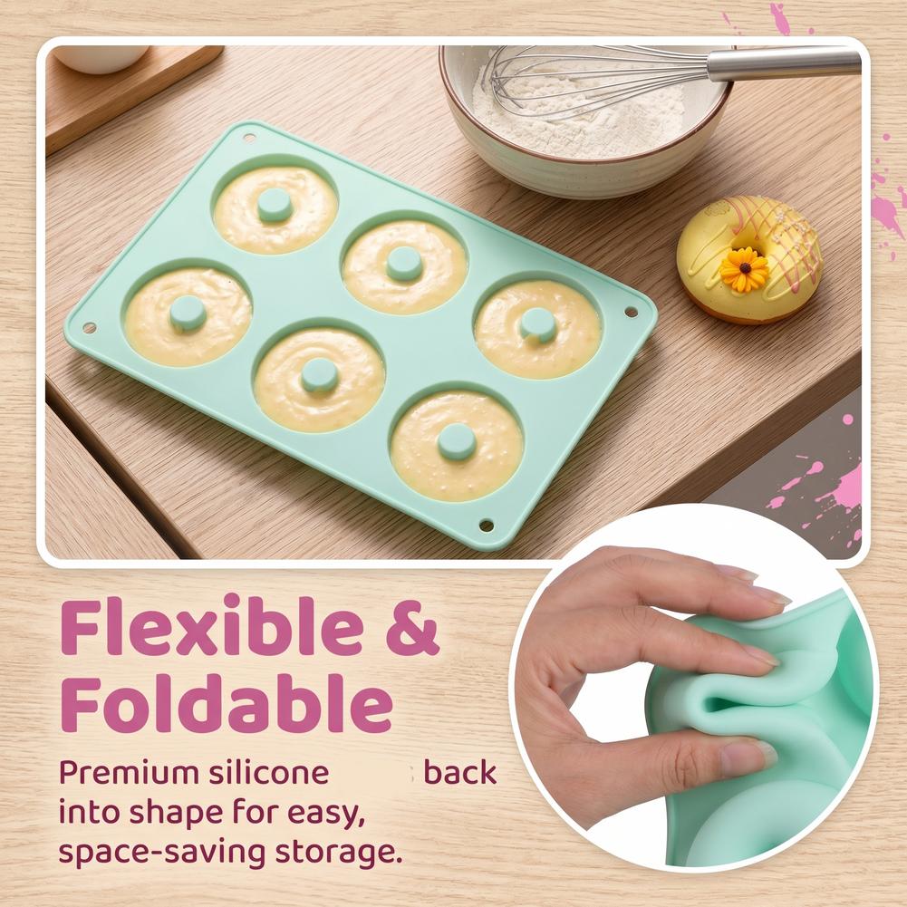 1PC シリコーンドーナツ型ベーキング用品ケーキチョコレート - Donut Mold Silicone のレビューと価格