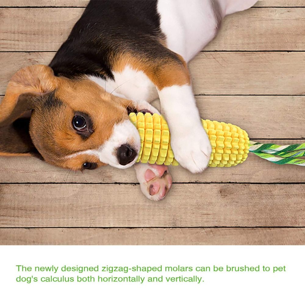 丈夫なゴム製犬用噛むおもちゃ、コーン型スティックデザイン、鳴 - Corn Dog Stick のレビューと価格