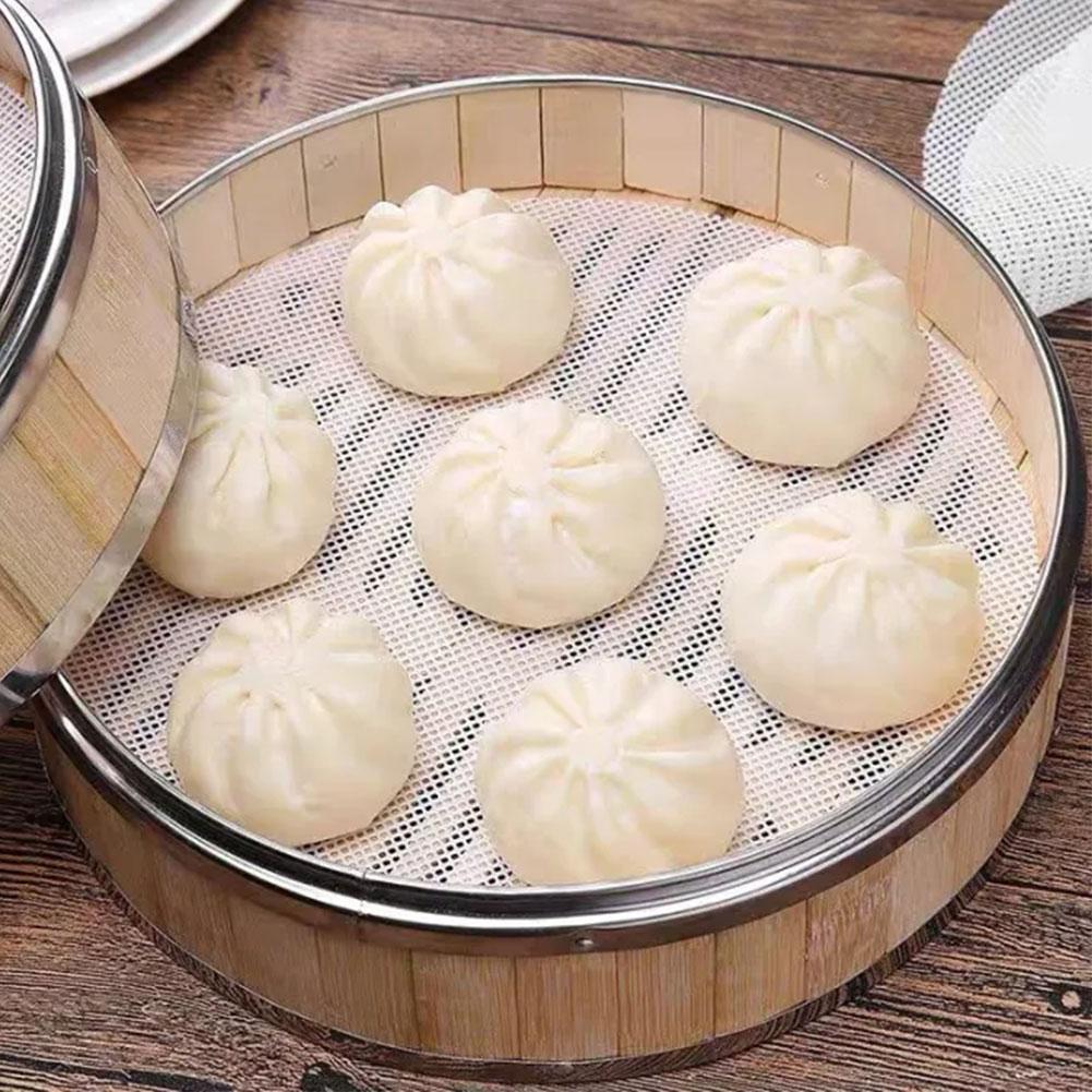 シリコン竹蒸し器ライナー、ノンスティック再利用可能なメッシュ - Bao Steamer Bamboo のレビューと価格