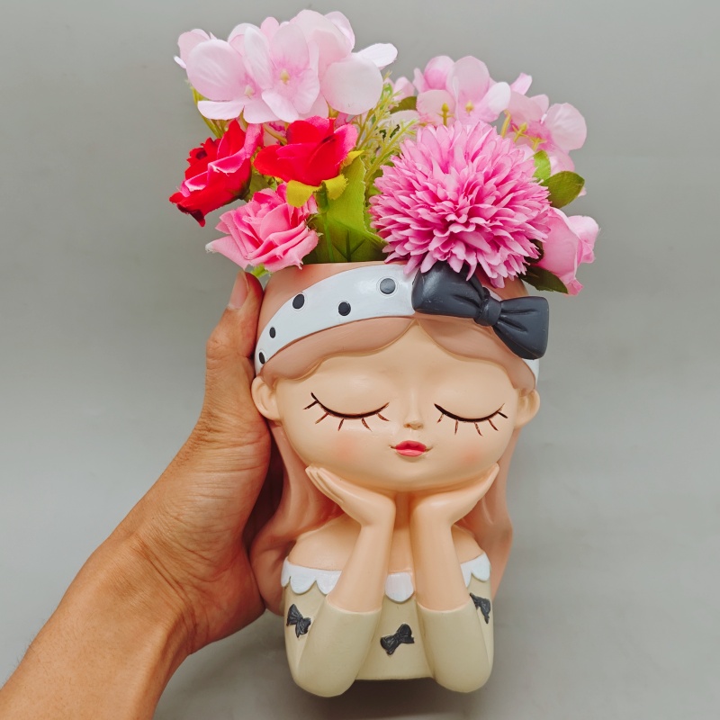 シリコンモールドかわいいリボンガール植木鉢北欧スタイルDIY - Potsticker Mold のレビューと価格