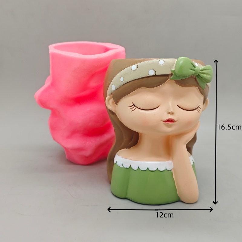 シリコンモールドかわいいリボンガール植木鉢北欧スタイルDIY - Potsticker Mold のレビューと価格