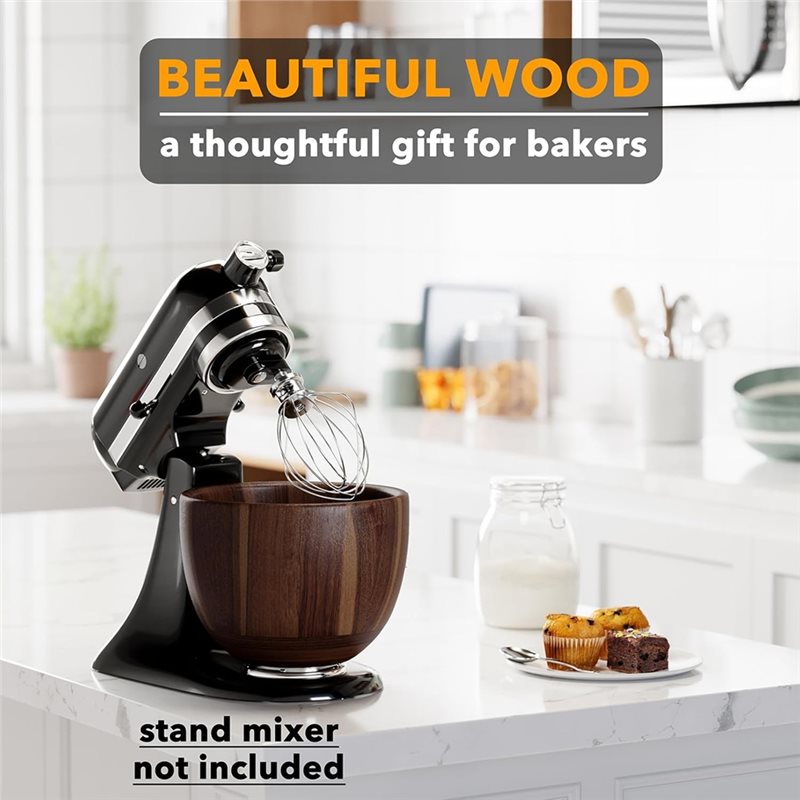キッチンエイド4.5&5QTアカシア木製ミキシングボウルホル - Kitchenaid Mixer Hand Mixer のレビューと価格