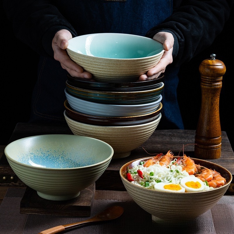 陶磁器の日本食器 ラミアンヌードルボウル 麺汁ボウル 窯焼き - Dim Sum Basket のレビューと価格