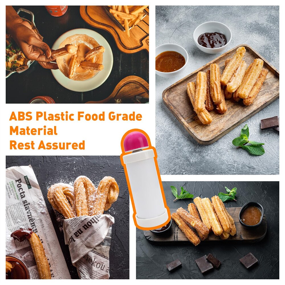 プラスチック製チュロス製造キット,チュロスガンマシン,8形状 - Churros Maker Gun のレビューと価格