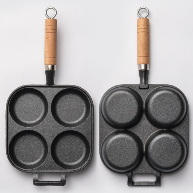JUSTINLAU 2/4穴鋳鉄オムレツポット家庭用ノンステ - Cast Iron Corn のレビューと価格