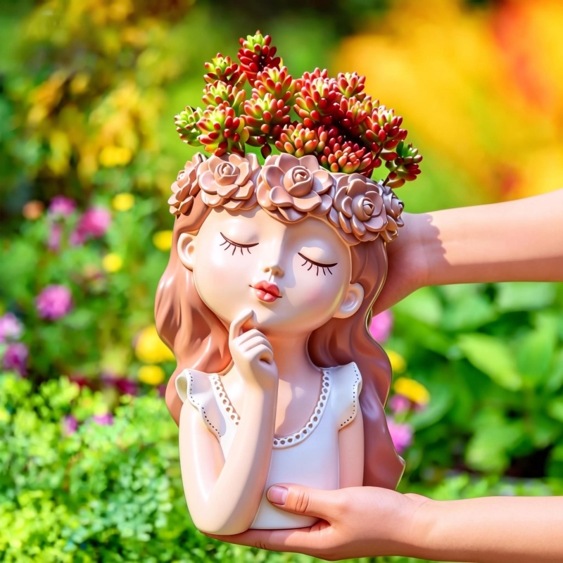 瞑想的な花の妖精の花瓶大型シリコンモールドDIY樹脂石膏デス - Potsticker Mold のレビューと価格