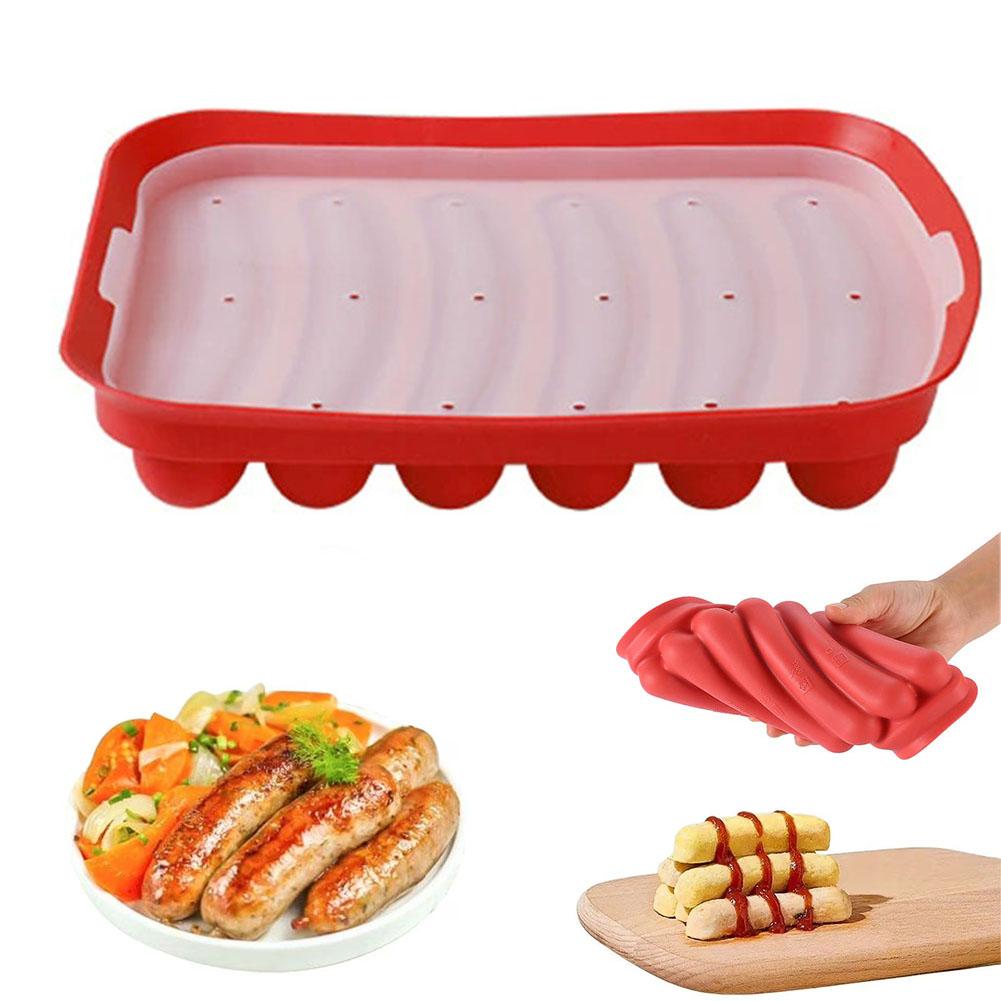ソーセージメーカー型 6グリッド シリコン製 DIY ハム  - Hot Dog Press のレビューと価格