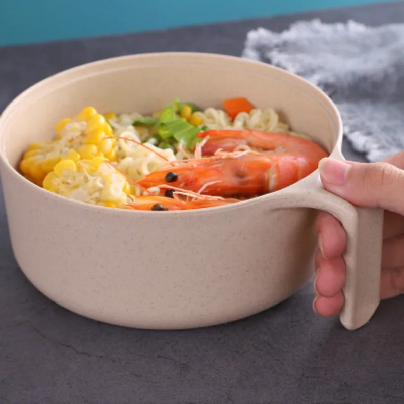 大容量小麦わらライスボウル落下防止設計蓋付き食器セットポータ - Dim Sum Basket のレビューと価格