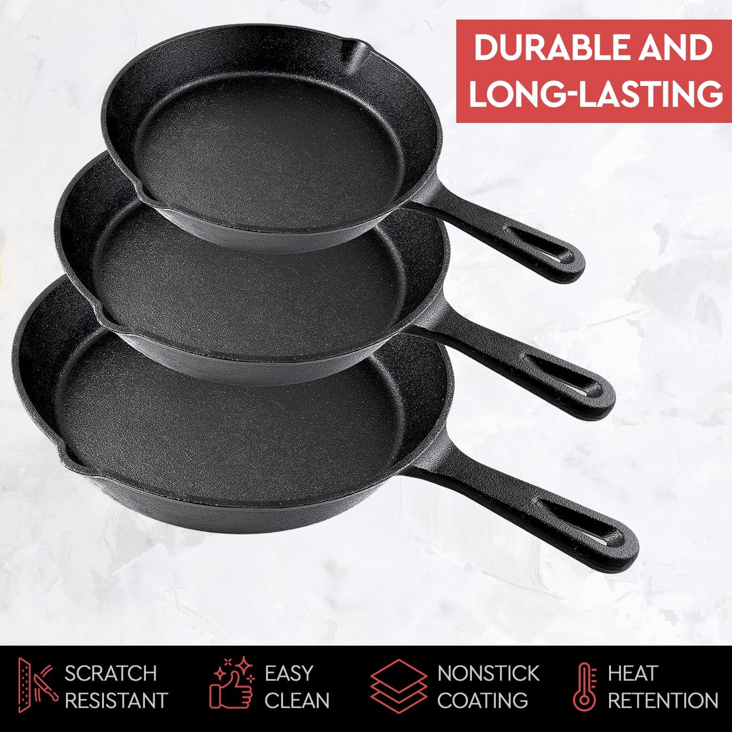 14/16/20cm 鋳鉄製フライパン ノンスティック オム - Cast Iron Corn のレビューと価格