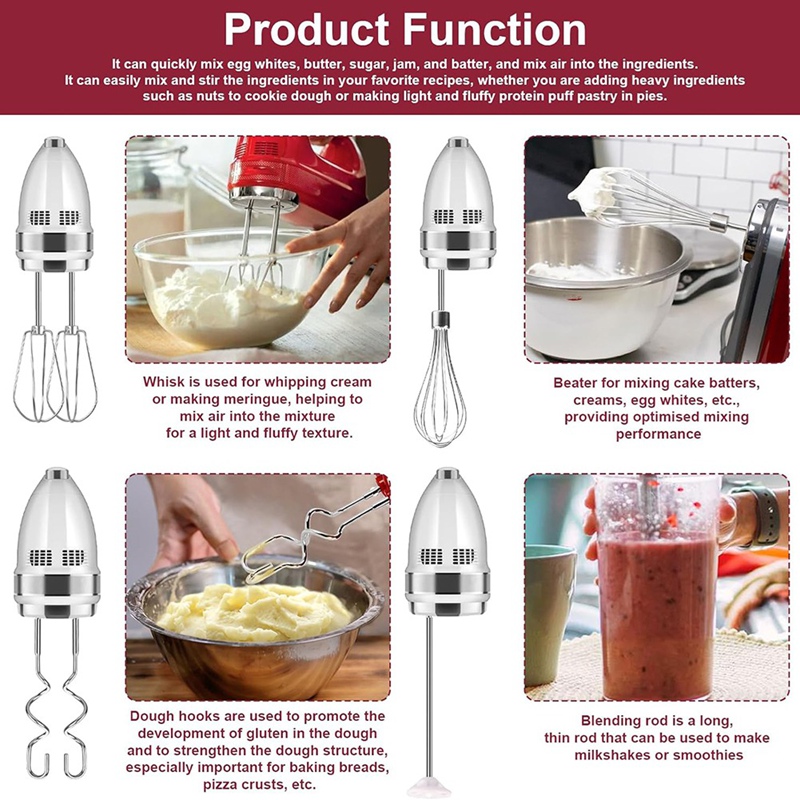 ABKO-ハンドミキサーアタッチメントビーター、泡立て器、ブ - Kitchenaid Mixer Hand Mixer のレビューと価格
