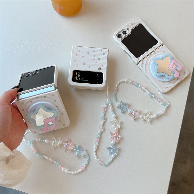 韓国のかわいい小さな星柄マグネット式スマホケース、Samsu - Taco Stand Holder のレビューと価格