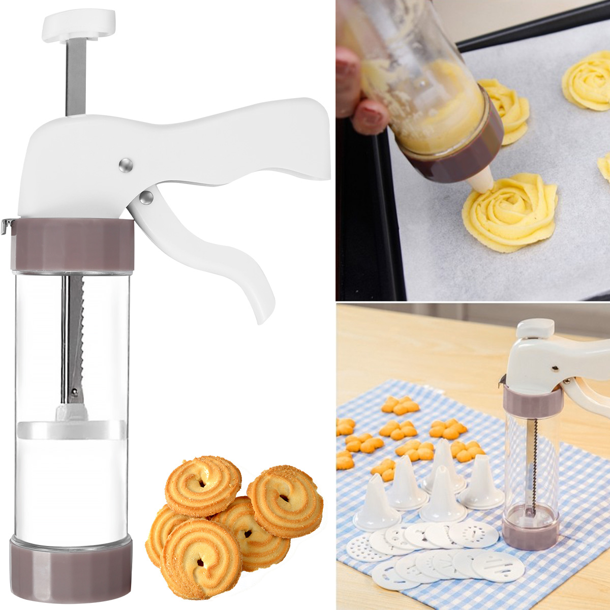 クッキープレスセット クッキープレスガンキット ビスケットメ - Churros Maker Gun のレビューと価格