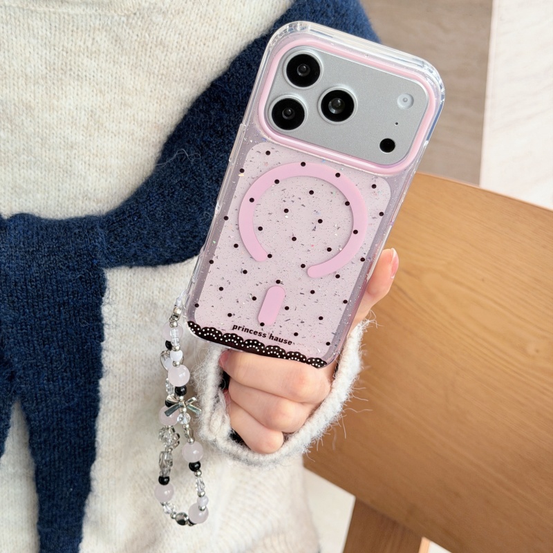 韓国風スパンコールリボン水玉模様マグネット式iPhoneケー - Taco Stand Holder のレビューと価格