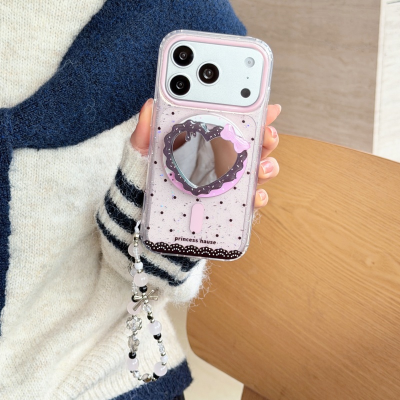 韓国風スパンコールリボン水玉模様マグネット式iPhoneケー - Taco Stand Holder のレビューと価格